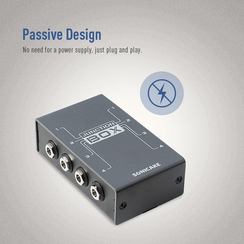SONICAKE Junction Box - TRS Stereo 4 Channels Organization Line Guitar Bass Effects Pedal, True Bypass - Image 3